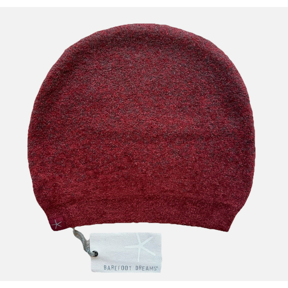 Barefoot Dreams CozyChic Knit Lite Confetti Beanie Crimson Rosewood One Size NWT